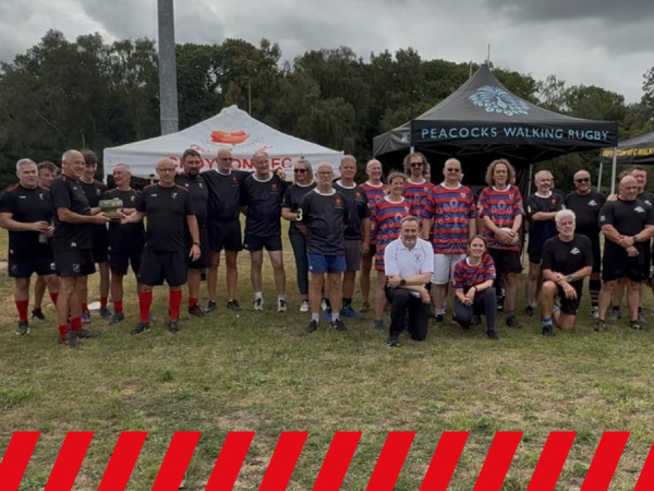 Walking Rugby players socialising in the Park House clubhouse