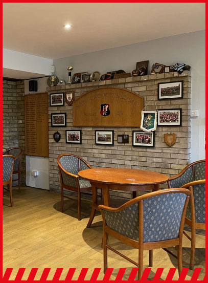 Park House RFC clubhouse set for an evening event with bar and seating